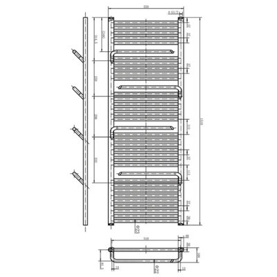 Jenna Anthracite Heated Towel Rail - 1500x550mm