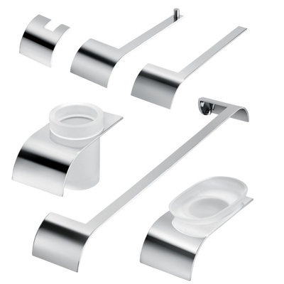 Jenna Chrome 6-Piece Bathroom Accessory Set with Soap Dish