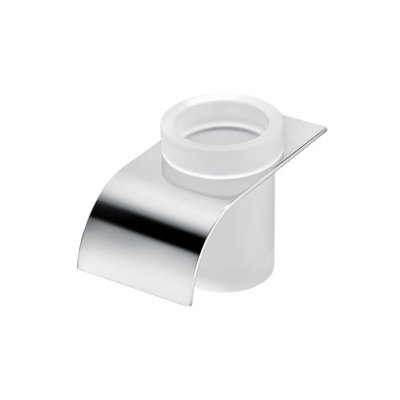 Jenna Wall Mounted Chrome Toothbrush Holder with Glass Tumbler