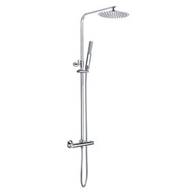Jenner Chrome Thermostatic Shower Kit with Fixed Head & Handset