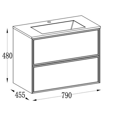 Jenner Light Grey Wall Hung Vanity Unit & Basin Set (W)800mm (H)500mm