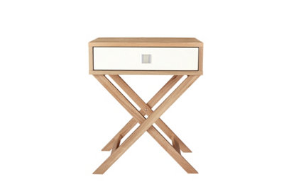 Jenny Bedside Table White and Oak