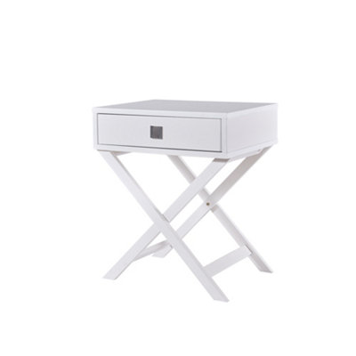 Jenny Bedside Table With Drawer and Abstract Legs in Various Colours, Bedroom