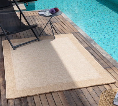 JENNY In- & Outdoor Cottage Jute-Look Beige/Tan Area Rug 160 x 213 cm