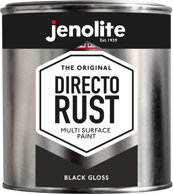 Jenolite Directorust All-in-One Multi-Surface Paint - Black Gloss - 1L
