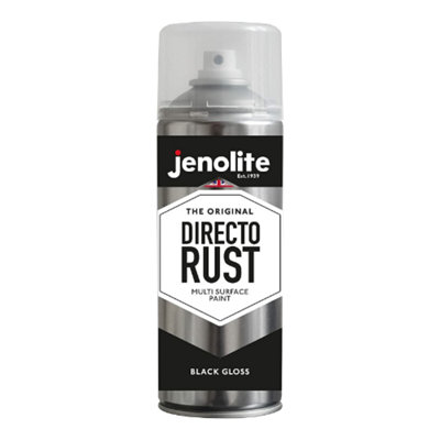 Jenolite Directorust All-in-One Multi-Surface Paint - Black Gloss - 400ml Spray Can - 3-Pack