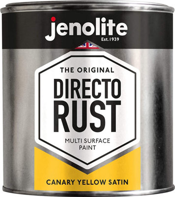 Jenolite Directorust All-in-One Multi-Surface Paint - Canary Yellow Satin - 1L