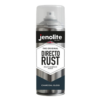 Jenolite Directorust All-in-One Multi-Surface Paint - Charcoal Grey Gloss - 400ml Spray Can