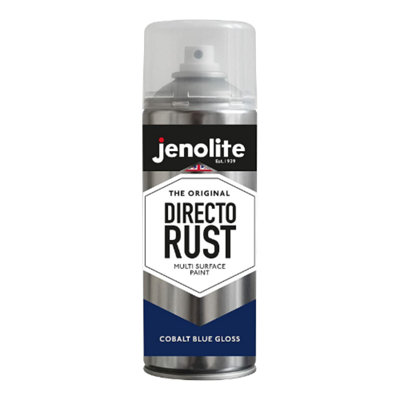 Jenolite Directorust All-in-One Multi-Surface Paint - Cobalt Blue Gloss - 400ml Spray Can - 3-Pack