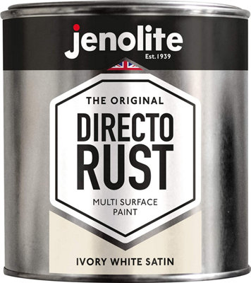 Jenolite Directorust All-in-One Multi-Surface Paint - Ivory White Satin - 1L