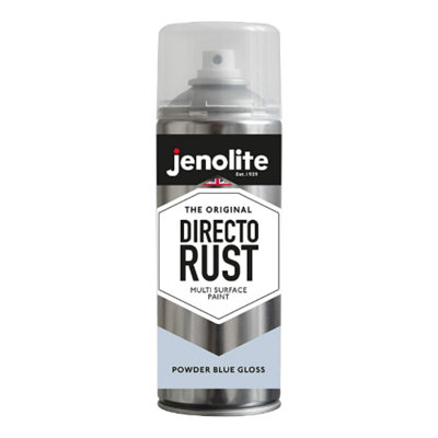 Jenolite Directorust All-in-One Multi-Surface Paint - Powder Blue Gloss - 400ml Spray Can - 3-Pack