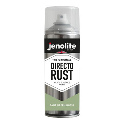 Jenolite Directorust All-in-One Multi-Surface Paint - Sage Green Gloss - 400ml Spray Can - 3-Pack