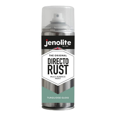 Jenolite Directorust All-in-One Multi-Surface Paint - Turquoise Gloss - 400ml Spray Can - 3-Pack