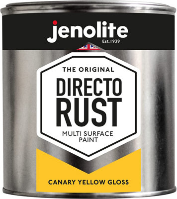 JENOLITE Directorust Canary Yellow Gloss - Multi Surface Paint  - 1 Litre - RAL 1018