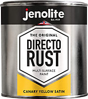 JENOLITE Directorust Canary Yellow Satin - Multi Surface Paint  - 1 Litre - RAL 1018