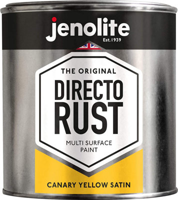 JENOLITE Directorust Canary Yellow Satin - Multi Surface Paint  - 1 Litre - RAL 1018