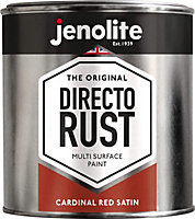 JENOLITE Directorust Cardinal Red Satin - Multi Surface Paint - 1 Litre - RAL 3001