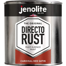 JENOLITE Directorust Cardinal Red Satin - Multi Surface Paint - 1 Litre - RAL 3001