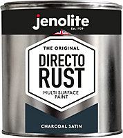 JENOLITE Directorust Charcoal Grey Satin Paint - Multi Surface Paint - 1 Litre - RAL 7016