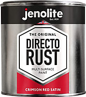 JENOLITE Directorust Crimson Red Satin - Multi Surface Paint - 1 Litre - RAL 3027