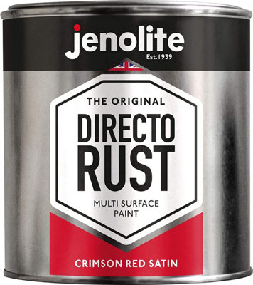 JENOLITE Directorust Crimson Red Satin - Multi Surface Paint - 1 Litre - RAL 3027