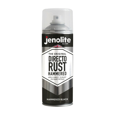 Jenolite Directorust Hammered All-In-One Multi-Surface Paint - Black - 400ml Spray Can