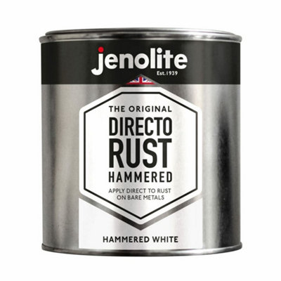 Jenolite Directorust Hammered All-In-One Multi-Surface Paint - White - 1l