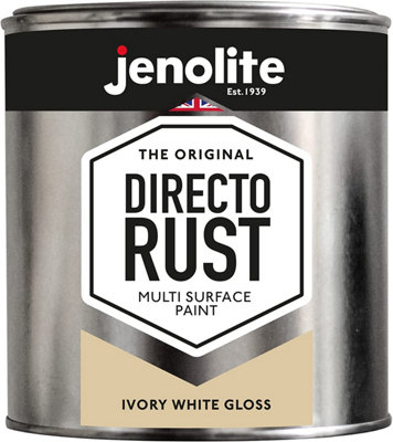 JENOLITE Directorust Ivory White Gloss - Multi Surface Paint - 1 Litre - RAL 1013