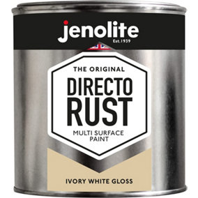 JENOLITE Directorust Ivory White Gloss - Multi Surface Paint - 1 Litre - RAL 1013