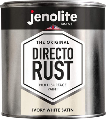 JENOLITE Directorust Ivory White Satin - Multi Surface Paint - 1 Litre - RAL 1013