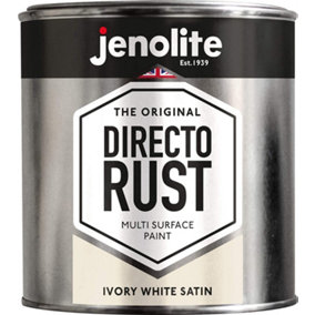 JENOLITE Directorust Ivory White Satin - Multi Surface Paint - 1 Litre - RAL 1013