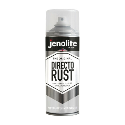 Jenolite Directorust Metallic Gloss Primer Paint - Silver - 400ml Spray Can - 2-Pack