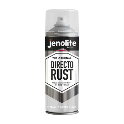 Jenolite Directorust Metallic Gloss Primer Paint - Silver - 400ml Spray Can