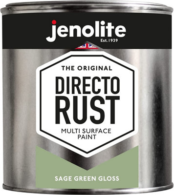 JENOLITE Directorust Sage Green Gloss Paint - Multi Surface - 1 Litre - RAL 7494C