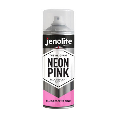 Jenolite Fluorescent Multi-Surface Paint - Neon Pink - 400ml Spray Can - 2-Pack
