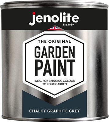 JENOLITE Garden Paint Chalky Graphite Grey - Multi-surface Paint - Ideal for Garden Furniture & Ornaments - 1 Litre - RAL 7016
