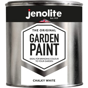 JENOLITE Garden Paint Chalky White - Mulit-surface Paint - Ideal for Garden Furniture & Ornaments - 1 Litre - RAL 9016