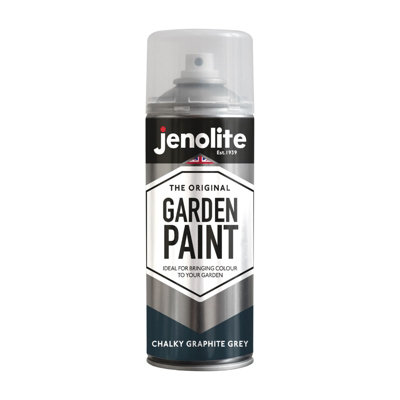 Jenolite Multi-Surface Garden Furniture Paint - Chalky Graphite Grey - 400ml Spray Can - 3-Pack