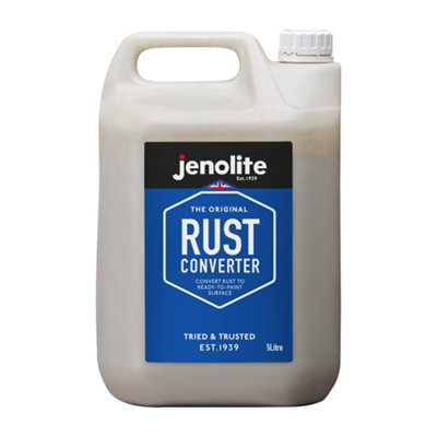 JENOLITE Original Rust Converter - Convert Rust Into A Ready To Paint  Surface - One Application - Neutralise Rust - 5 Litre