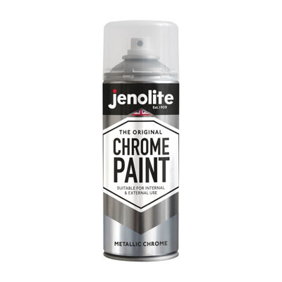 Jenolite Smooth Metallic Interior/Exterior Paint - Chrome - 400ml Spray Can