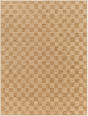 JERRIE In- & Outdoor Jute-Look Medium Brown Checkered Area Rug 120 x 170 cm