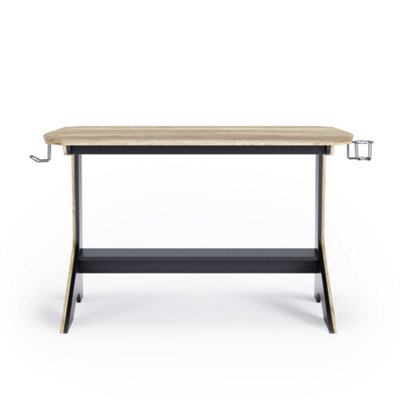 Jersey Writing Office Desk in Black / Oak