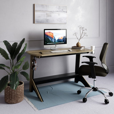 Jersey Writing Office Desk in Black / Oak