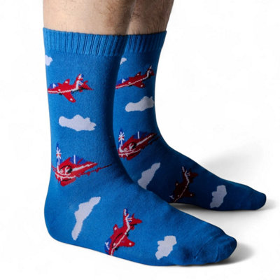 Jess & Lou Mens Novelty Jets Socks 7-11