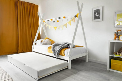 Jessie Kids White Wooden Teepee Tent Bed Single 3ft