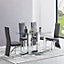 Jet Small Clear Glass Dining Table With Chrome Supports