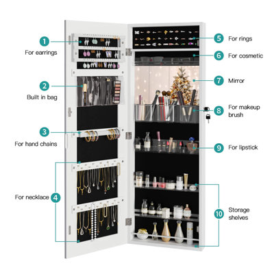 Wall mirror deals and jewelry cabinet