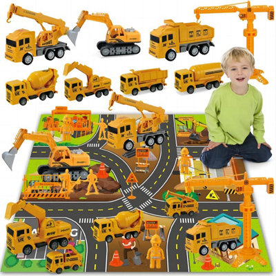 Jiakora Colorful Construction Vehicle Toy Set with Play Mat and Road ...