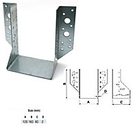 Jiffy Timber Joist Hangers Decking Lofts Roofing Zinc Packs - Size 120x160x80x2mm - Pack of 5