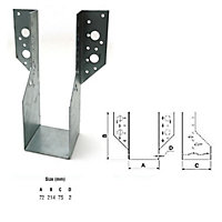 Jiffy Timber Joist Hangers Decking Lofts Roofing Zinc Packs - Size 72x214x75x2mm - Pack of 5